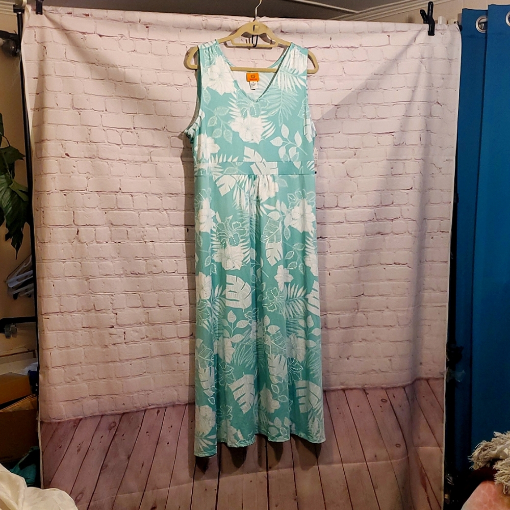 NWT! Ruby Rd Sleeveless Maxi Dress Sea Green